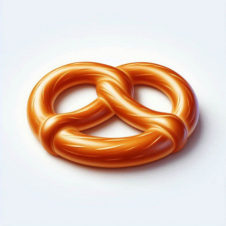 Pretzel on a white background. 3d rendering, 3d illustration.のイラスト素材