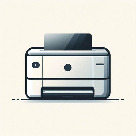 Vector illustration of a printer. Isolated on a white background.のイラスト素材
