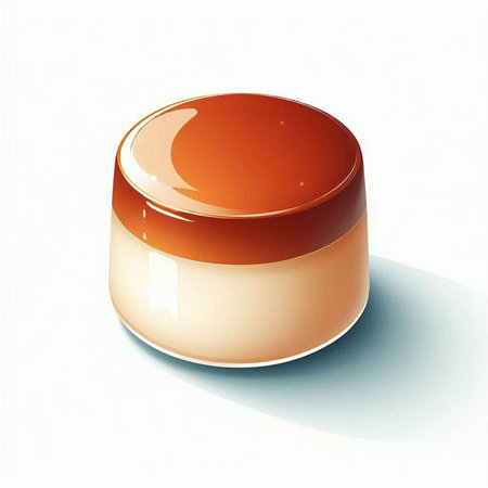 Illustration of a cream jar with a shadow on a white backgroundのイラスト素材