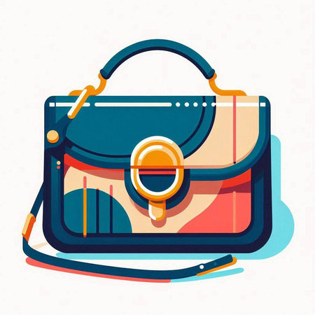 Vector illustration of a handbag with a magnifying glass on a white backgroundのイラスト素材