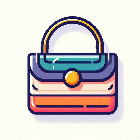 Women's handbag icon. Vector illustration of a woman's handbag.のイラスト素材