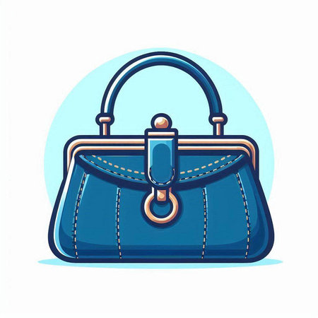 Women's handbag. Vector illustration on a white isolated background.のイラスト素材