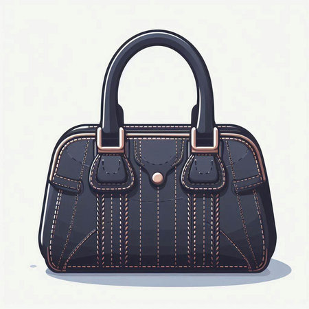 Vector illustration of a woman's handbag isolated on white background.のイラスト素材