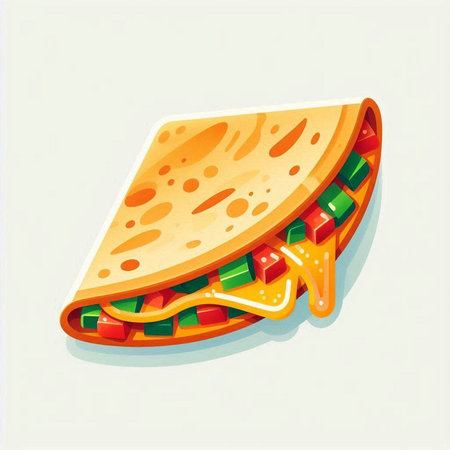 Mexican quesadilla. Vector illustration of mexican food.のイラスト素材