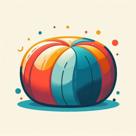 Illustration of a colorful pumpkin on a white background with confettiのイラスト素材
