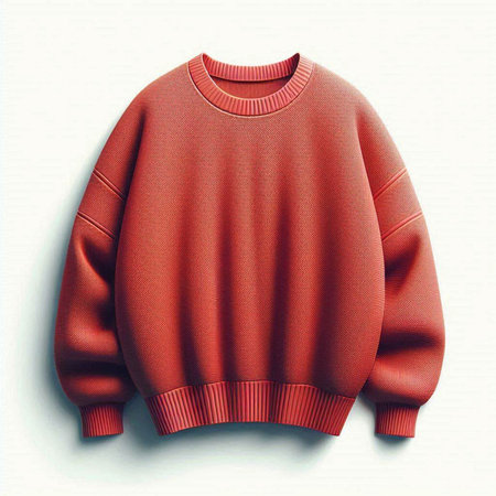 Women's red sweater isolated on a white background. 3d renderingのイラスト素材