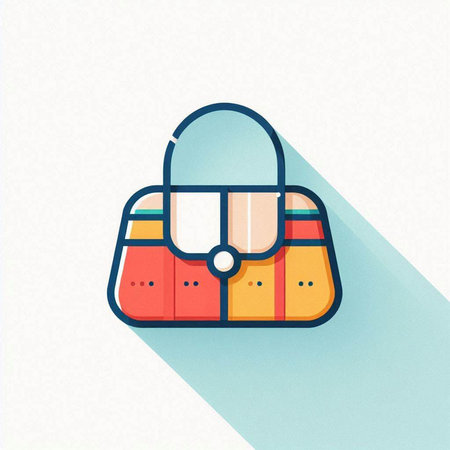 Women's handbag icon, vector illustration. Flat design style.のイラスト素材