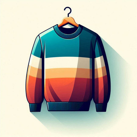 Colorful sweater on a hanger. Vector illustration. Eps 10のイラスト素材