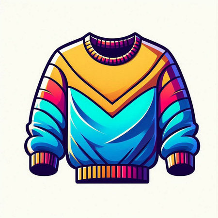 Illustration of a warm sweater on a white background, vector illustrationのイラスト素材