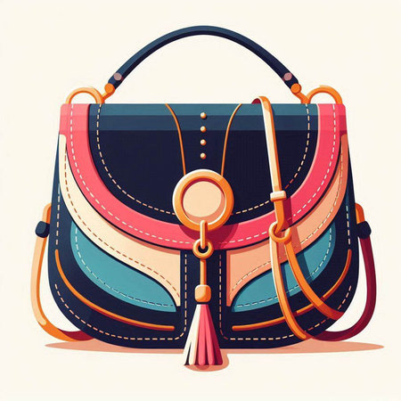 Women's handbag in retro style. Vector illustration. Eps 10のイラスト素材