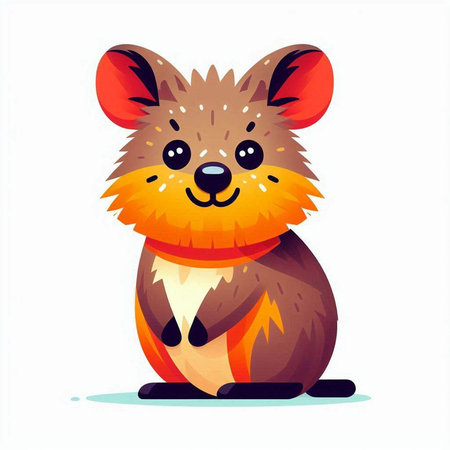 Cute cartoon hamster sitting on a white background. Vector illustration.のイラスト素材