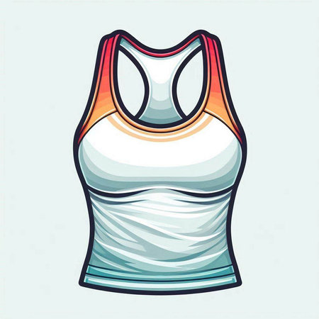 Illustration of a female tank top isolated on a white background.のイラスト素材