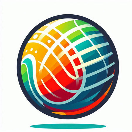 abstract colorful globe logo on a white background, vector art illustrationのイラスト素材