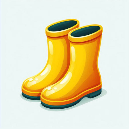 Rubber boots isolated on white background. Vector illustration. Eps 10.のイラスト素材