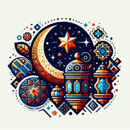 Ramadan Kareem Greeting Card. Ramadan Kareem. Vector illustrationのイラスト素材