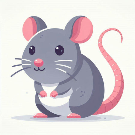 Cute cartoon mouse character. Vector illustration in a flat design.のイラスト素材