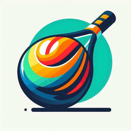 Colorful tennis racket icon. Sport symbol. Vector illustration. Eps 10のイラスト素材