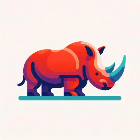 Rhinoceros. Vector illustration of a rhinoceros.のイラスト素材