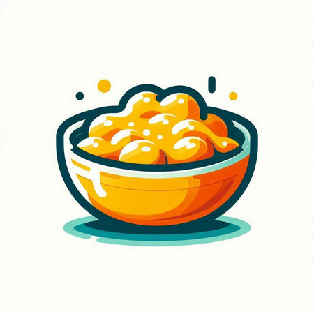 Bowl of yellow caviar. Vector illustration isolated on white background.のイラスト素材