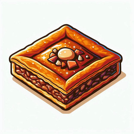 Baklava. Vector illustration of baklava.のイラスト素材