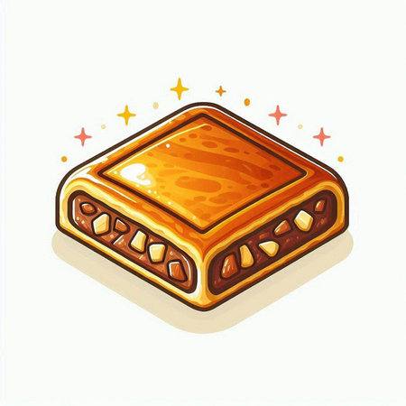 Sweet baklava icon. Vector illustration isolated on white background.のイラスト素材