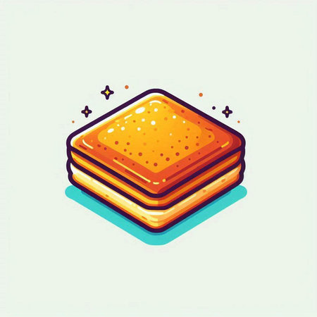 Illustration of a sandwich icon in isometric 3d style.のイラスト素材