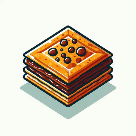 Illustration of a stack of cookies on a white background, vector illustrationのイラスト素材