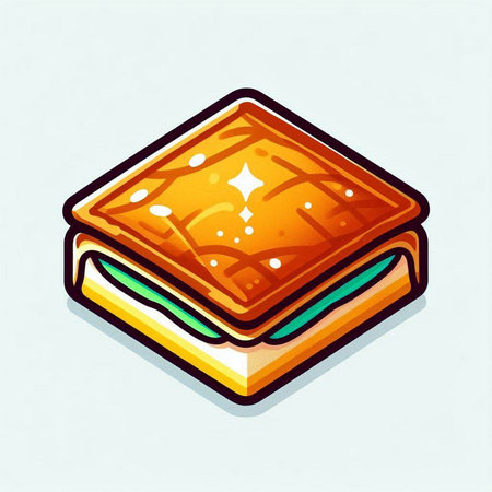 Illustration of a sandwich with cheese on top. Vector illustration.のイラスト素材