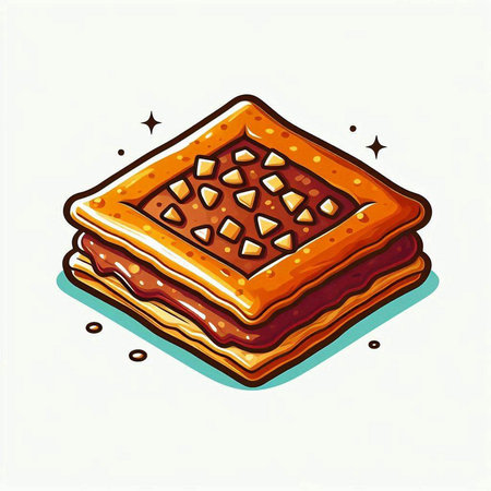 Illustration of a piece of cake with jam. Vector illustration.のイラスト素材