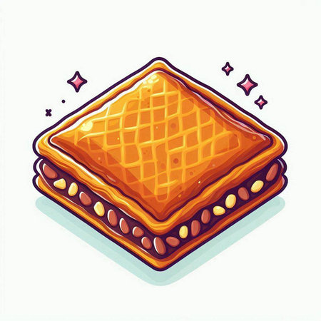 Illustration of a stack of waffles on a white background.のイラスト素材