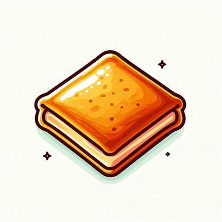Illustration of a piece of biscuit on a white background.のイラスト素材