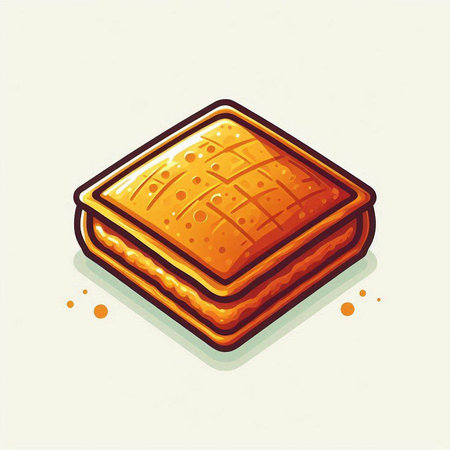 Illustration of a stack of tasty cookies isolated on a white backgroundのイラスト素材