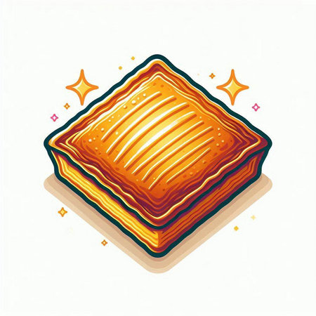 Illustration of a Biscuit. Vector illustration on white background.のイラスト素材