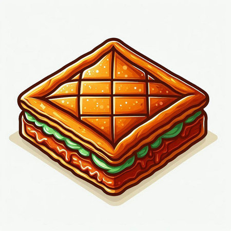 Illustration of a slice of pie. Vector illustration of a piece of pie.のイラスト素材