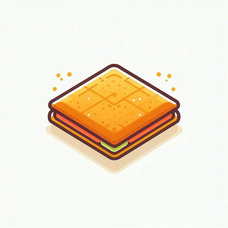 Sandwich icon in flat style. Vector illustration on white background.のイラスト素材