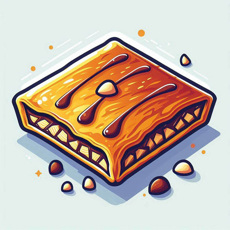 Sweet baklava. Vector illustration of a sweet baklava.のイラスト素材