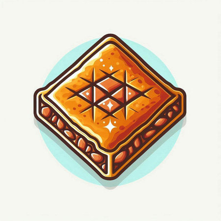 Baklava, traditional turkish dessert. Vector illustration.のイラスト素材