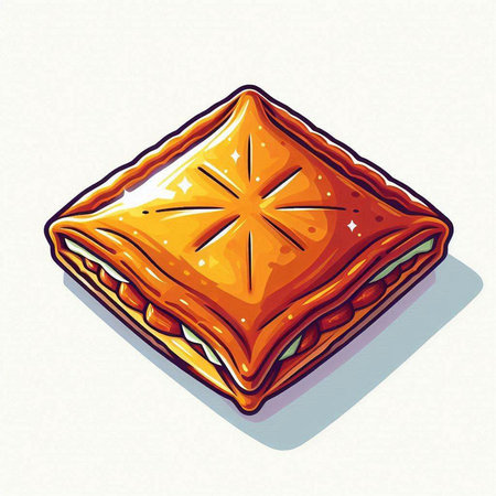 Baklava - traditional eastern sweet dessert. Vector illustration.のイラスト素材