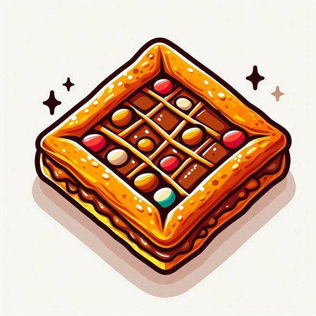 Illustration of a delicious chocolate chip cookie on a white background.のイラスト素材