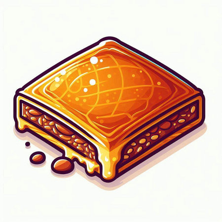 Baklava, traditional turkish dessert. Vector illustration.のイラスト素材