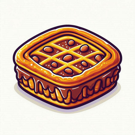 Illustration of a pie on a white background. Vector illustration.のイラスト素材