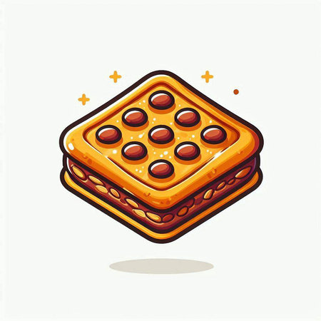 Illustration of sweet waffles on white background, vector illustration.のイラスト素材