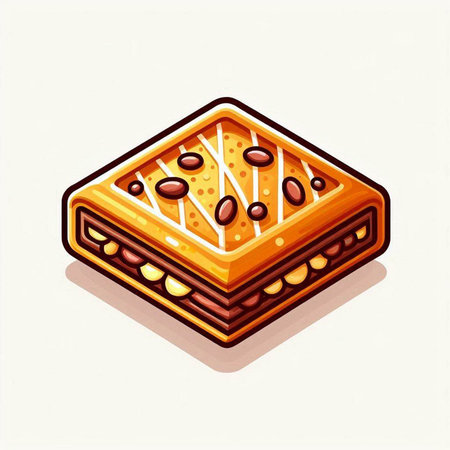 Baklava, traditional turkish dessert. Vector illustration.のイラスト素材