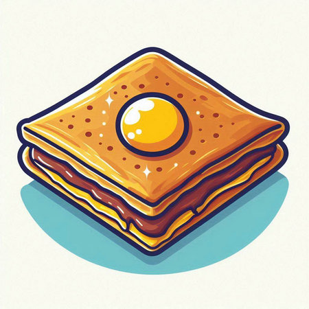 Illustration of a piece of cake on a white background, vector illustrationのイラスト素材