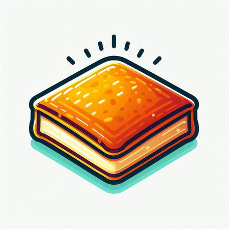 Sandwich icon. Vector illustration of a sandwich with a cream.のイラスト素材