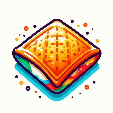 Illustration of colorful sandwich on a white background. Vector illustration.のイラスト素材