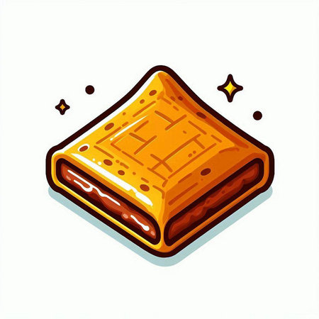 Baklava icon in cartoon style on white background. Vector illustration.のイラスト素材