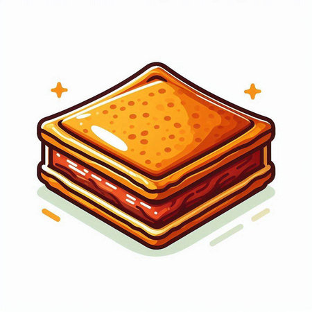 Illustration of a slice of cake isolated on a white background.のイラスト素材