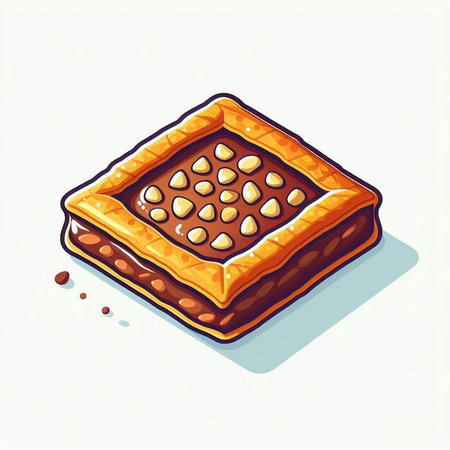 Baklava. Vector illustration of a baklava.のイラスト素材