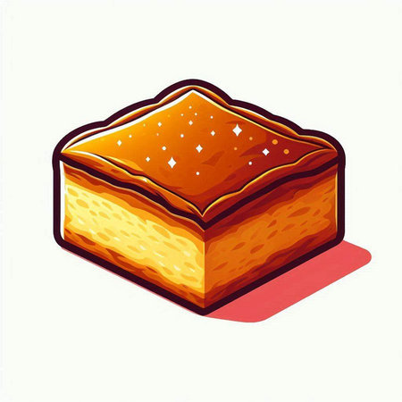 Illustration of a piece of cake isolated on a white background.のイラスト素材